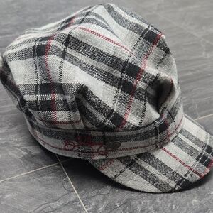 Billabong Black and Red Plaid Hat